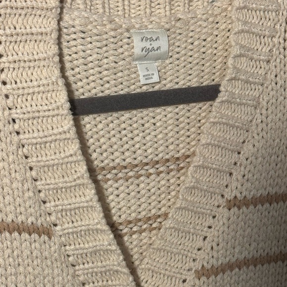 Roan + Ryan Button-Up Cardigan Sweater Women’s Small Cream, Preppy Style - Picture 1 of 3